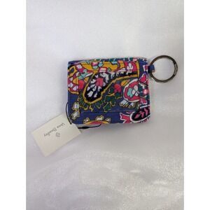 Vera Bradley Card Holder Wallet Keychain Paisley Blue Pink‎ Yellow Floral